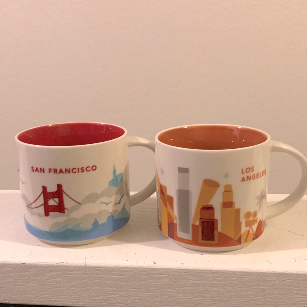 Set 2 Starbucks mugs San Francisco & Los Angeles